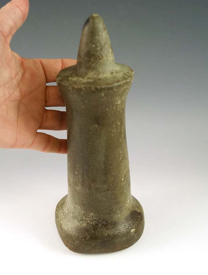 NW Coast or Upper Columbia River Maul. A Nipple Top Maul made of olive tone Hardstone.