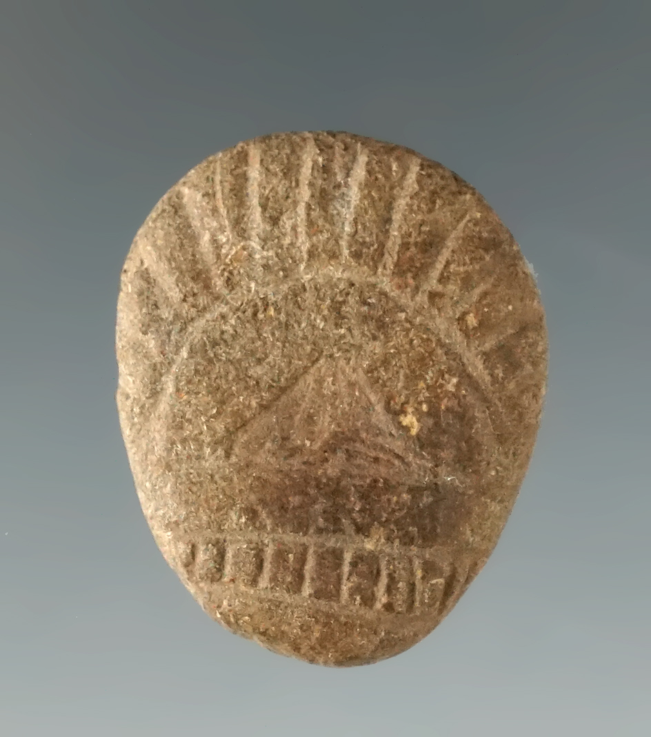 Columbia River Charm Stone. Decorated on both sides. Mid-Columbia River.