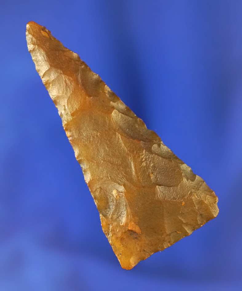 2 1/4" beautifully patinated Agatized Coral Triangular Point found near a River near Albany GA.