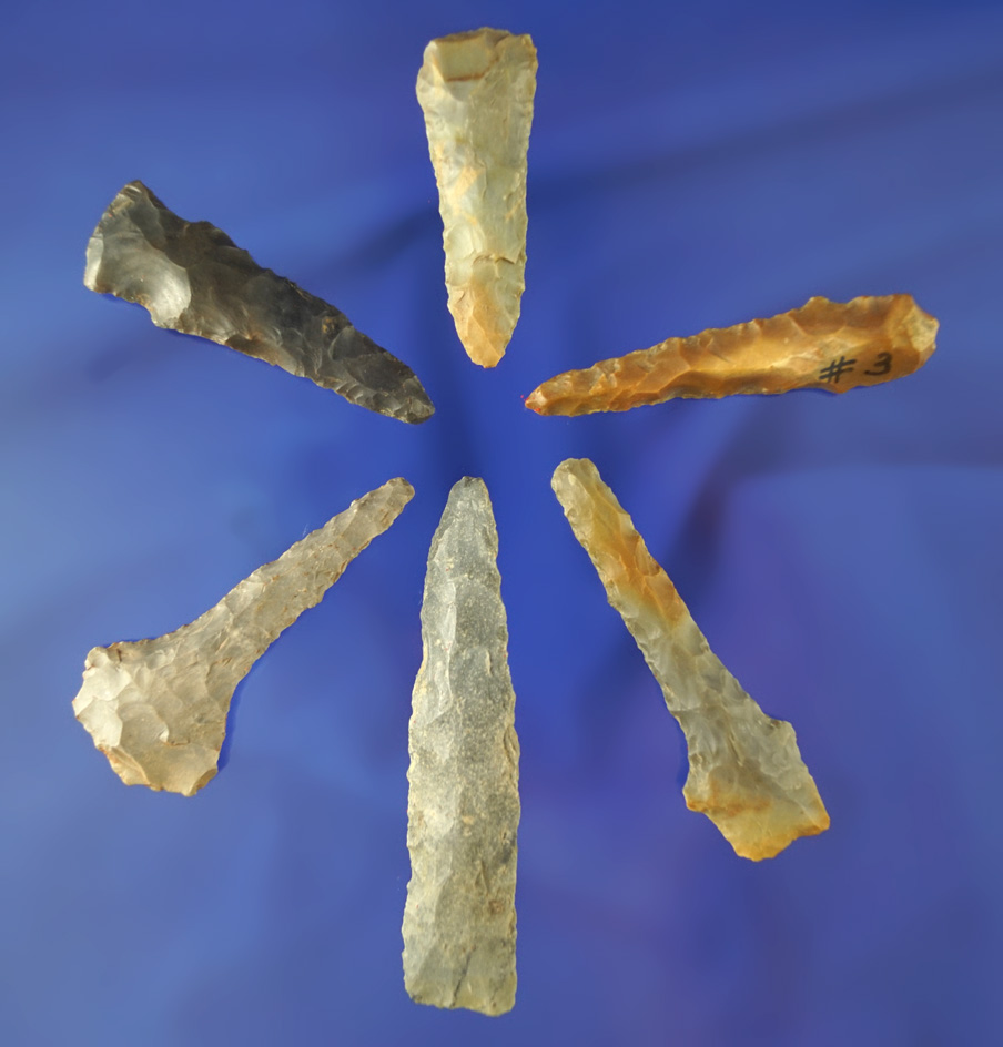 Set of six assorted Drills found in Alabama, largest is 2 7/8".