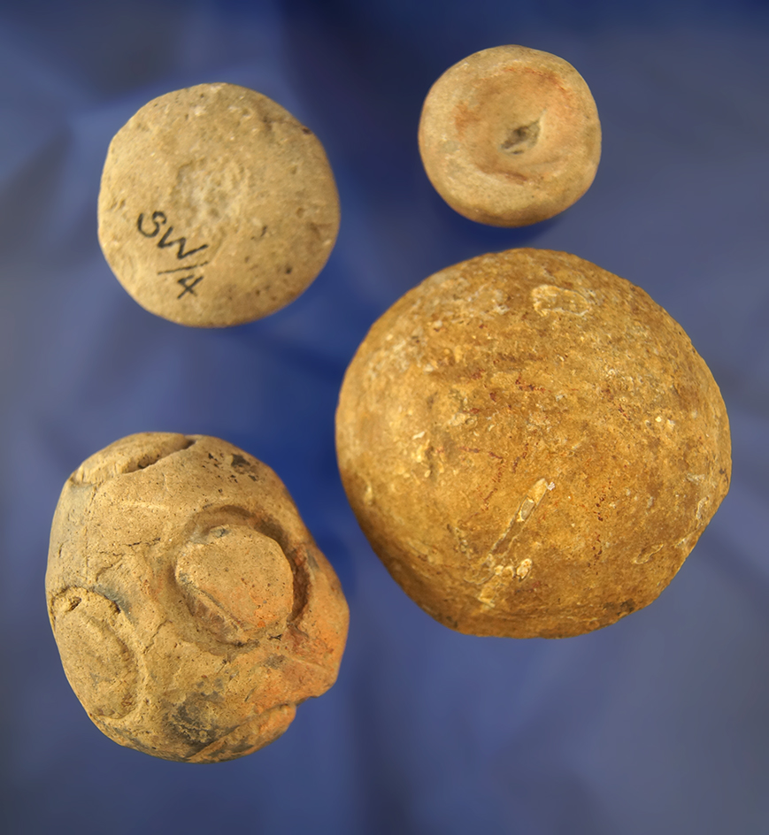 Group of four assorted Artifacts found in Ohio, largest is 2 3/4".