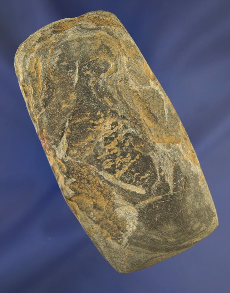 3 7/8" slate Celt with a nicely styled bit found in Ohio.