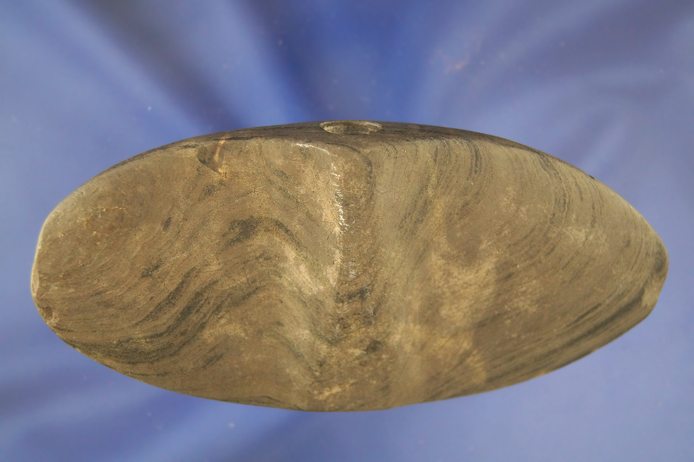 5 1/4" Wing Bannerstone found in Ohio. Ex. Ritter collection. Davis G – 9 COA.