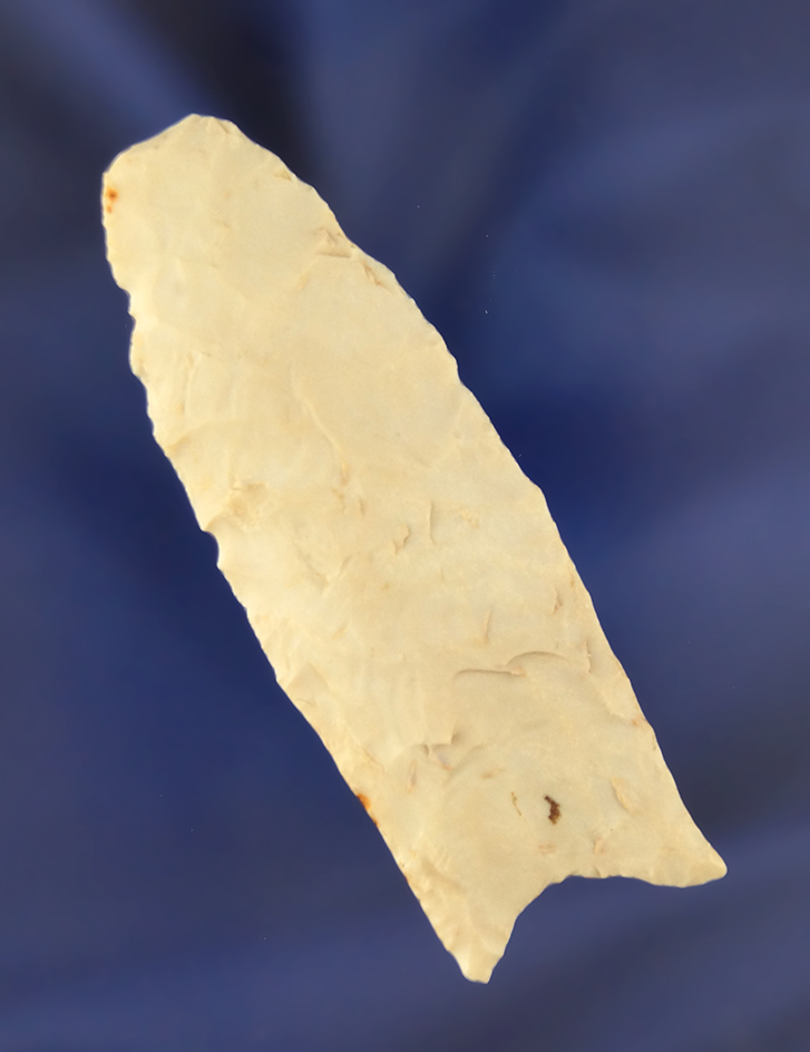 2 7/8" Fluted Point found along the Illinois River in Illinois.