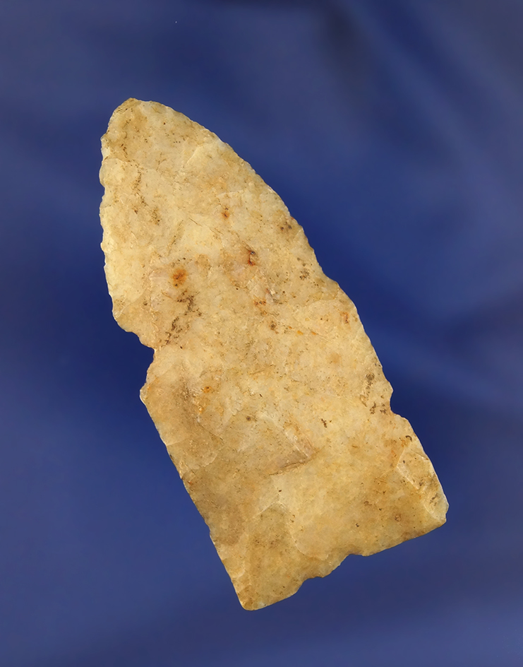 2 3/8" Paleo Fluted Clovis found in Southeast Illinois. Ex. Bingman Collection. Pictured!