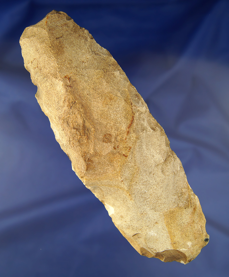 8" Flint Hoe found in Illinois, some polish to the bit area.