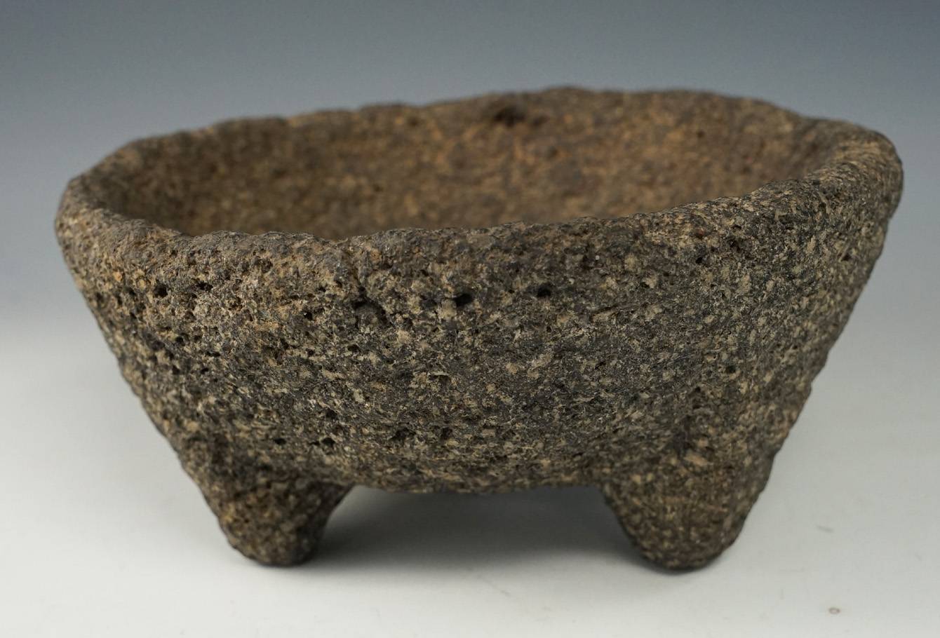 6 3/4" Wide x 3" tall Tri-leg Lava Rock Bowl found in the Southwestern U.S.