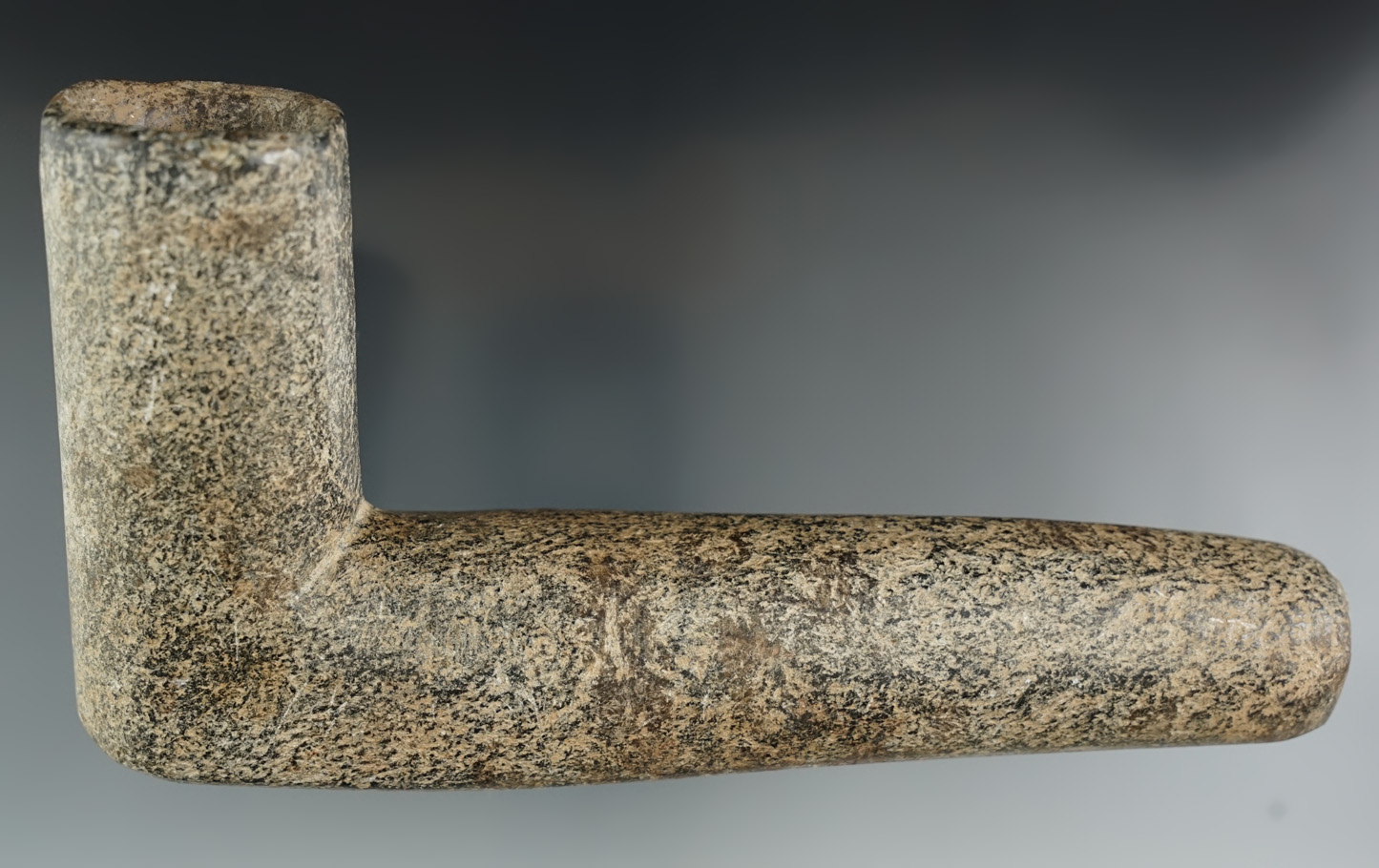 Large 6 7/8" Stone Pipe with a nicely gouged out bowl Ex. William Waigle. .