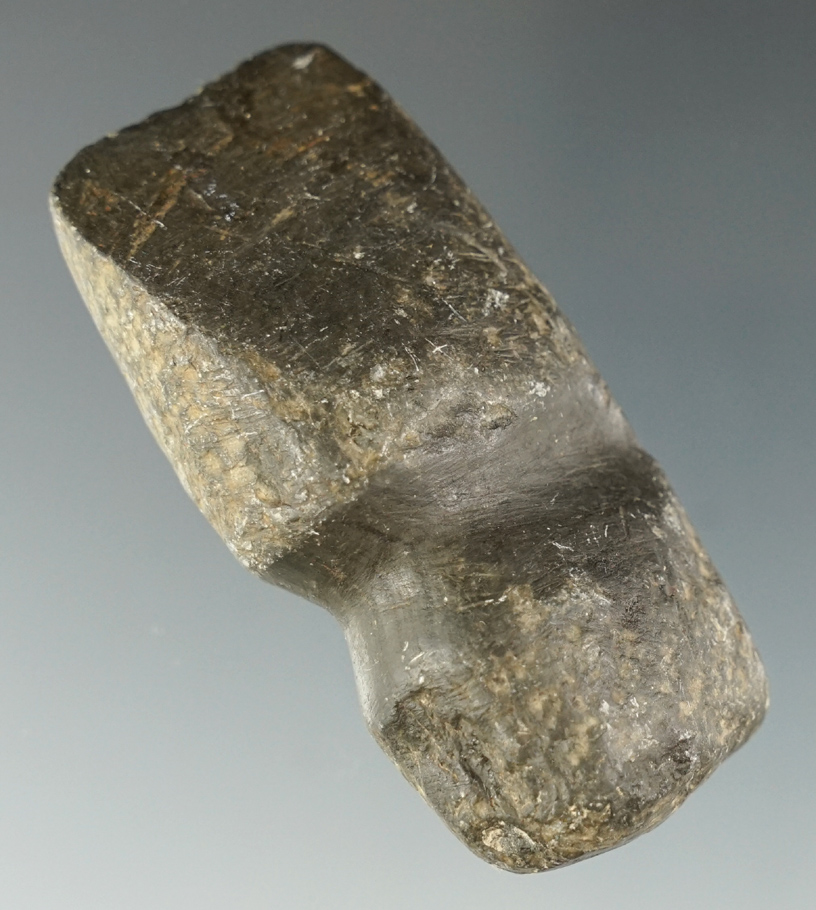 2 9/16" miniature slate 3/4 grooved Axe found in Mercer County Ohio.