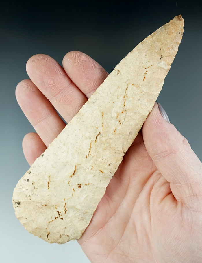 Large and nice! 6 1/16" Knife found prior to 1947 in Boone Co., Missouri. Ex.  Chalmer Lynch.