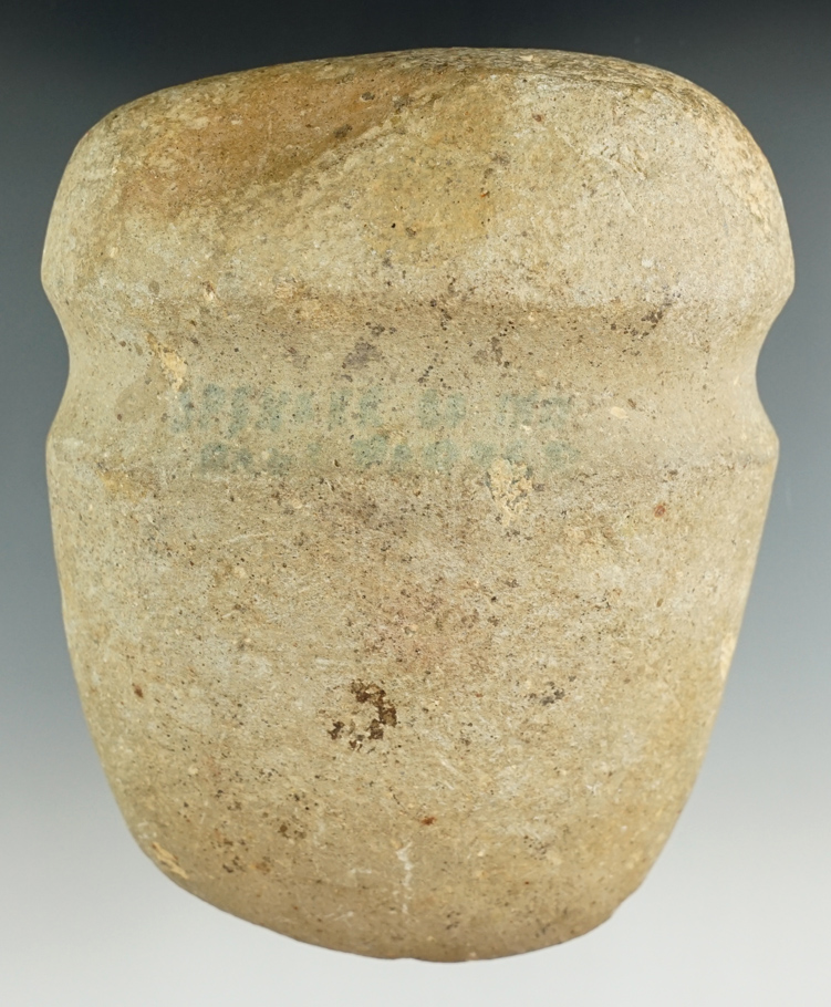 5 1/2" Long x 4 1/4" Wide Full Grooved Archaic Axe in nice condition. Found in Mercer Co., KY.