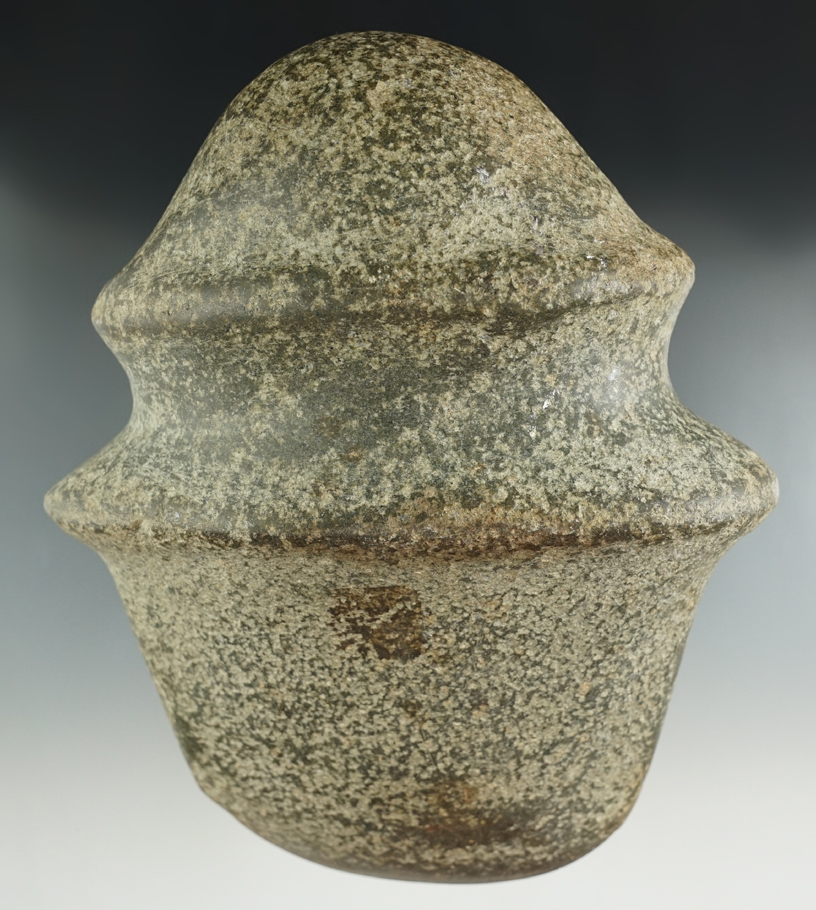 Sale Highlight! Large 7 3/8" x 6 1/4" Full Grooved Barbed Axe in excellent condition - Michigan.