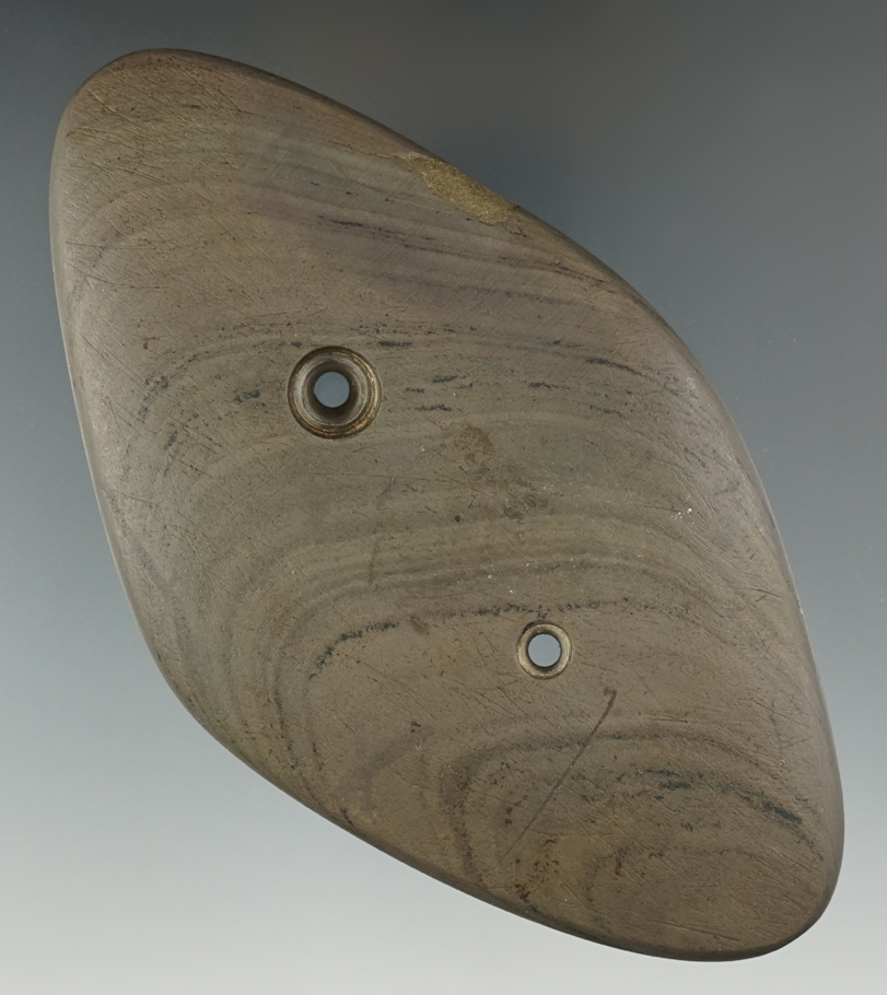 5 1/16" Bi-pointed Gorget found in Jay County Indiana.