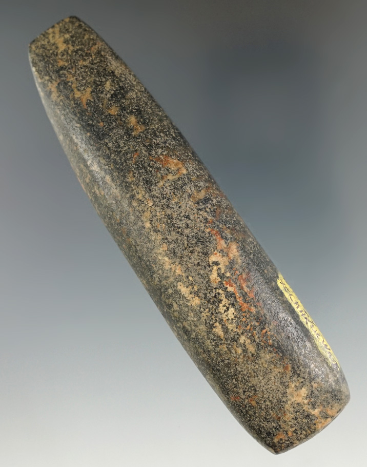 Excellent style on this nicely polished 4 11/16" Hardstone Chisel found in Nicholas Co., Kentucky.