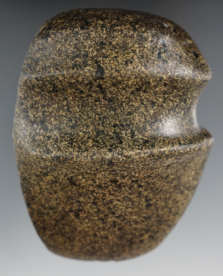 Well developed highly polished 4 5/8" Long 3/4 Grooved Raised Ridge Axe - Delaware Co., Ohio.