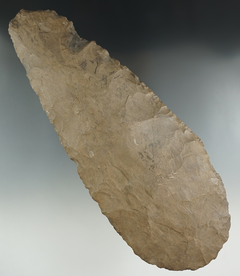Big! 10 5/8" Dover Flint Spade found in Tennessee.