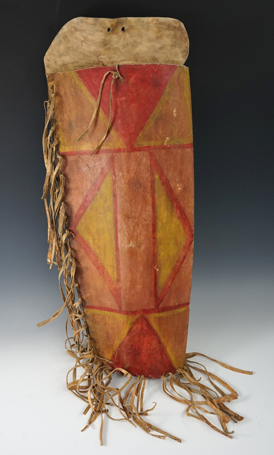 20" Long x 9" Wide beautifully painted North American Plains Indian decorated Parfleche bag.