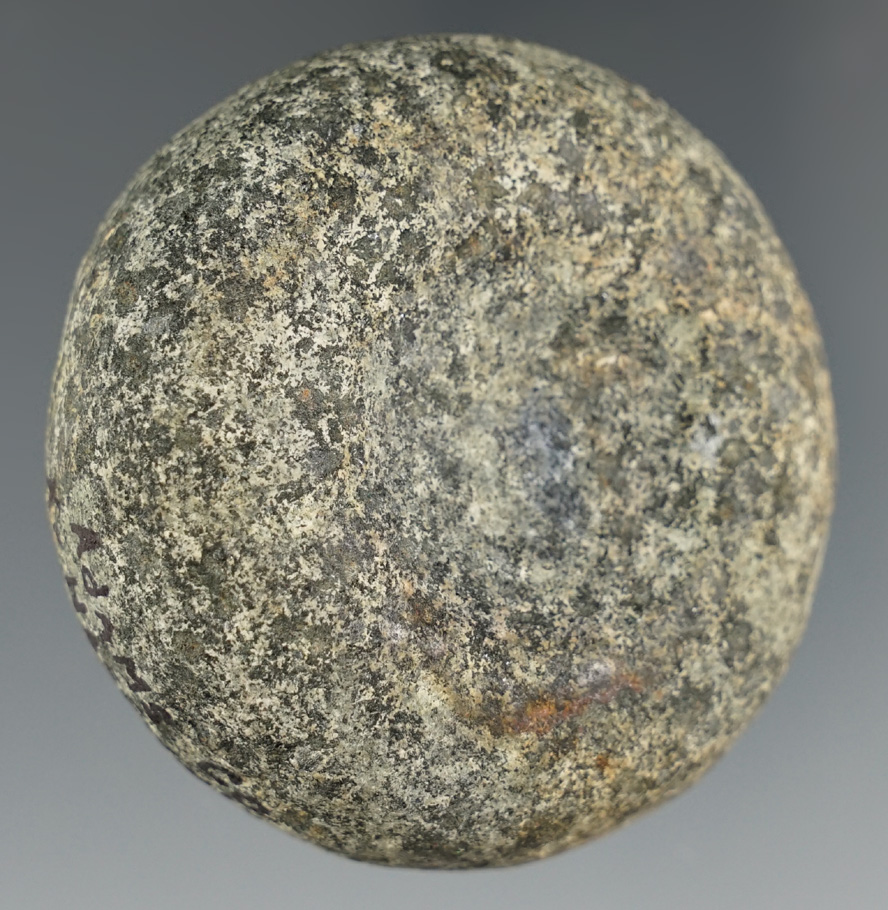 2 1/4" Well styled Double Cupped Granite Discoidal found in Adams Co., Ohio. Ex. Dr. Hasewinkle.