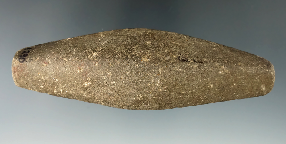 4 7/8" Undrilled Expanded Bar Amulet Center found in Seneca Co., Ohio. Bottom is scooped.