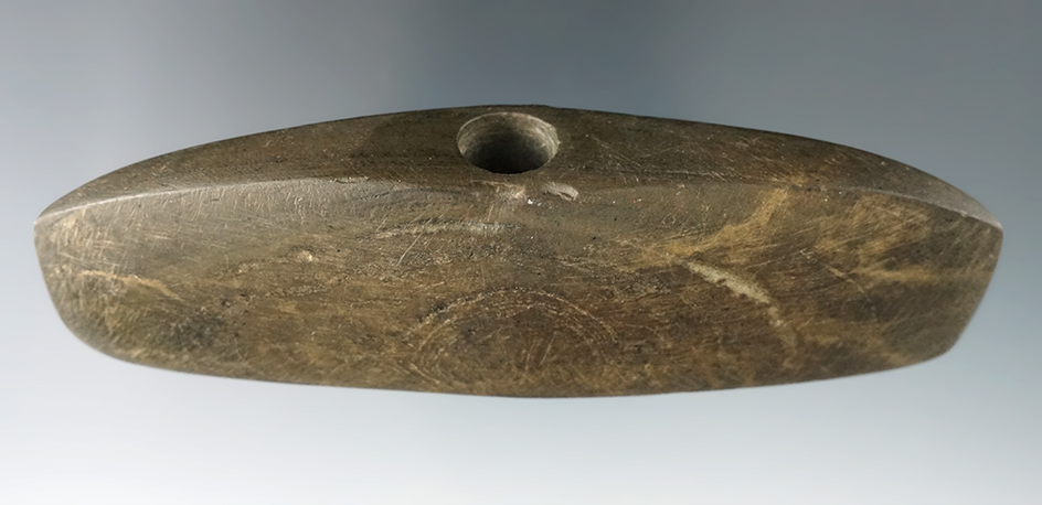 4 9/16" Rare style Double Bit Axe Bannerstone pictured in Who's Who #8 - Wayne Co., Ohio. E