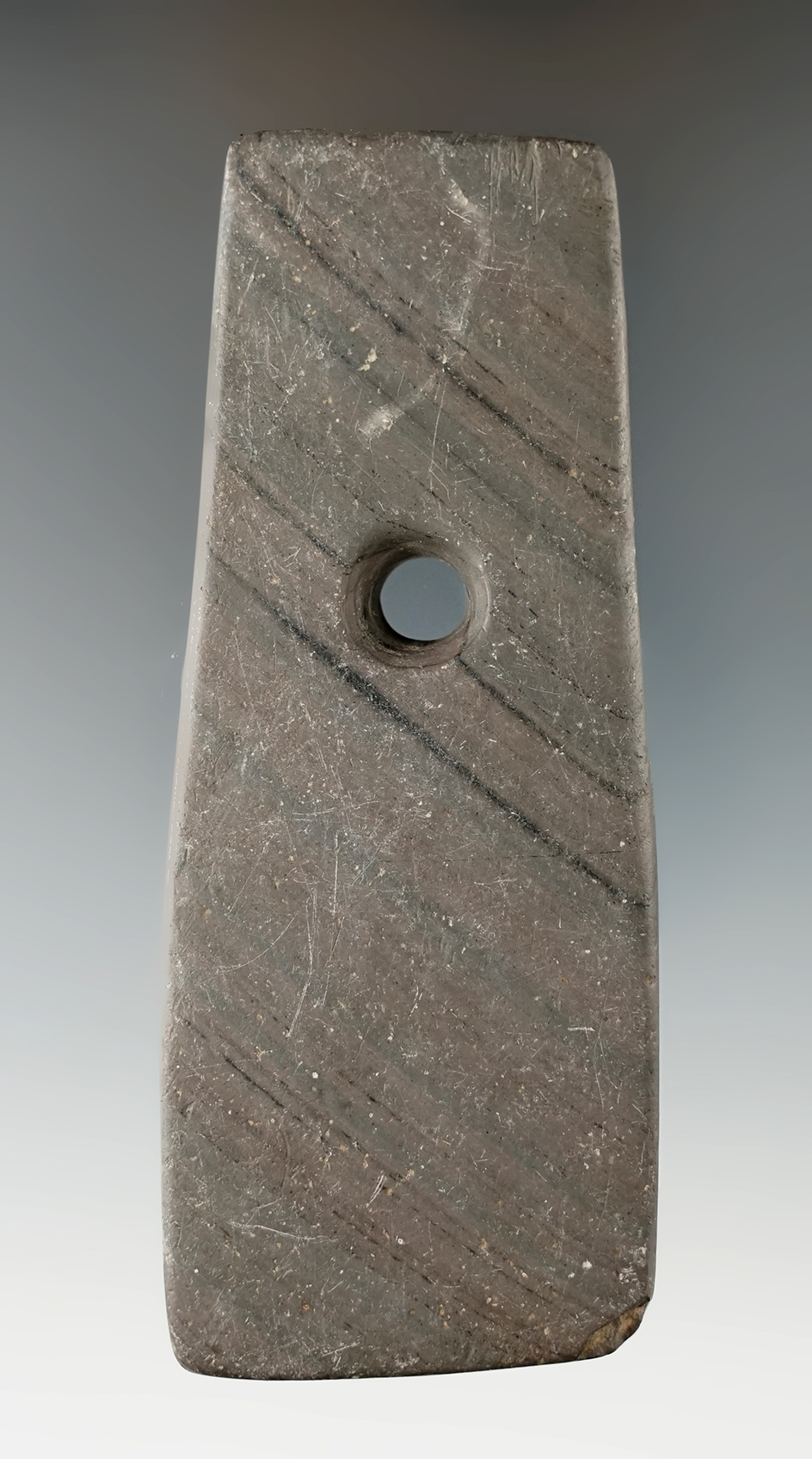4 1/16" Trapezoidal Pendant made from attractive green and red banded Slate - Michigan.