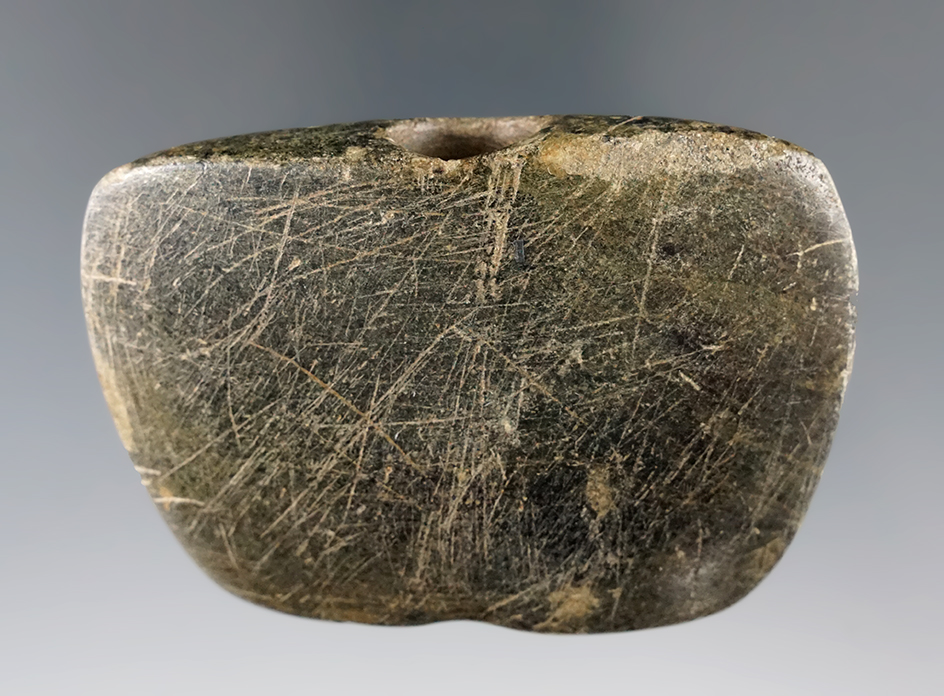 Nice! 2 15/16" Wide Winged bannerstone made from Chlorite found in Athens, Ohio.