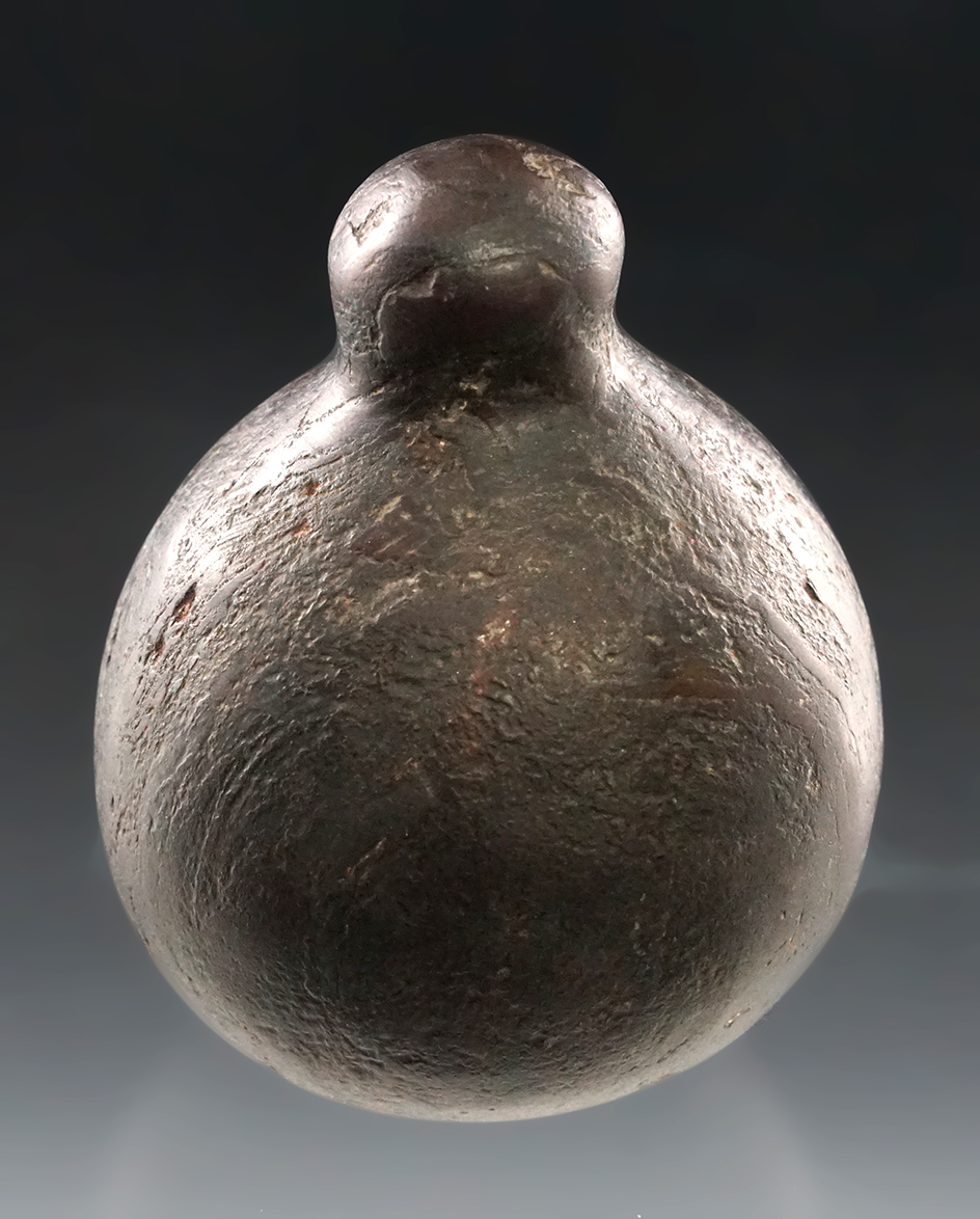 2 7/8" x 2 1/4" Hematite Plummet found in Illinois. Comes with Motley COA