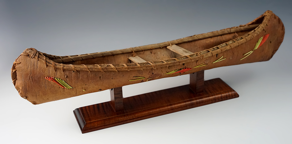 17" Long  Chippewa Canoe from Wisconsin. Ex. Roger Rindt.