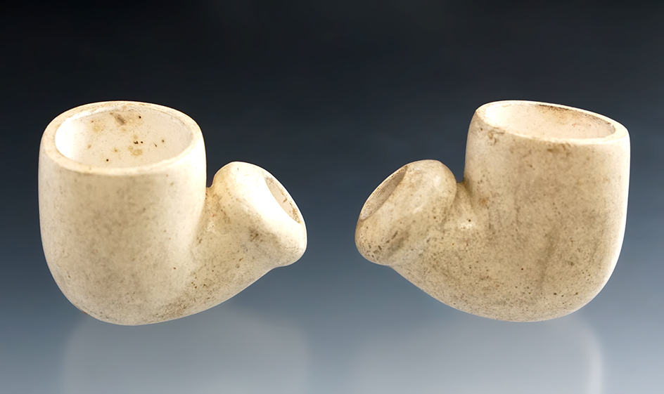 2 of 7 similar vintage pipes found together  near Bryantown, Charles Co., Missouri. 2" wide.