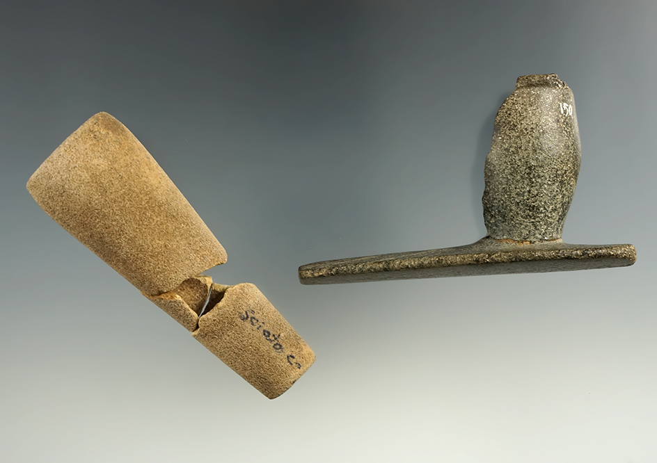 Pair of damaged Pipes found in Jefferson Co., New York and a tube pipe found in Scioto Co., OH.