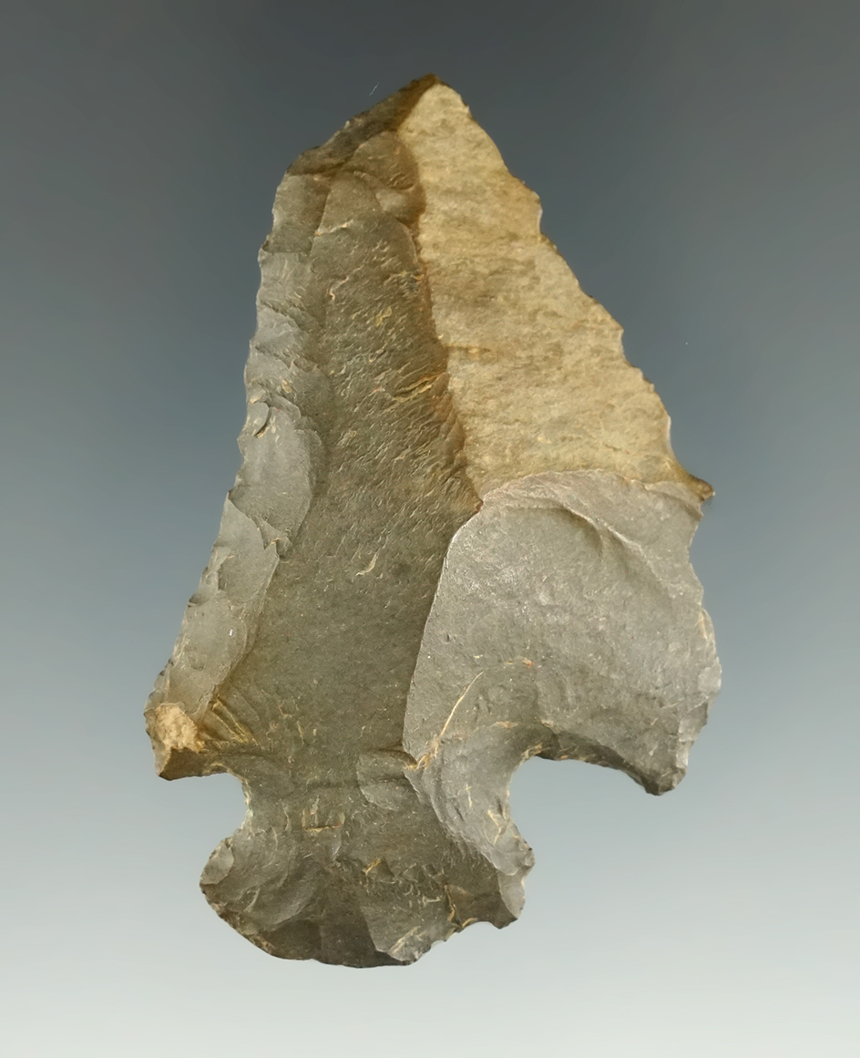 2 7/16" Hafted Shaft Scraper found in Hocking Co., Ohio. Ex. Jeff Doren, Scott Swanger.