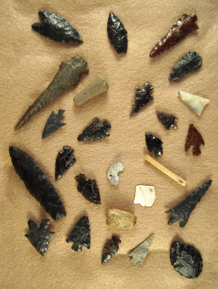 Nice group of assorted artifacts found by Syl Egan in 1988 in the Catlow Valley, Oregon area.