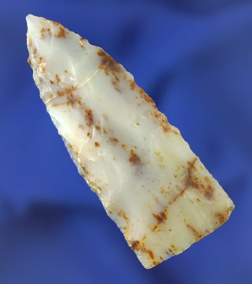 2 5/16" triangular Knife - beautiful semi translucent Alibates - Mesa County Colorado. - Bennett COA