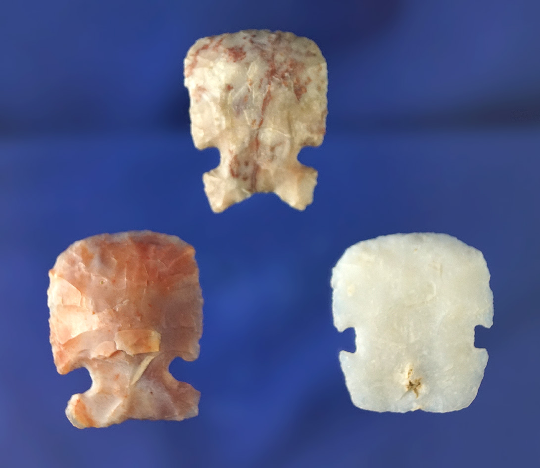 Set of three exceptionally well made Sidenotch Uniface Scrapers found in New Mexico,