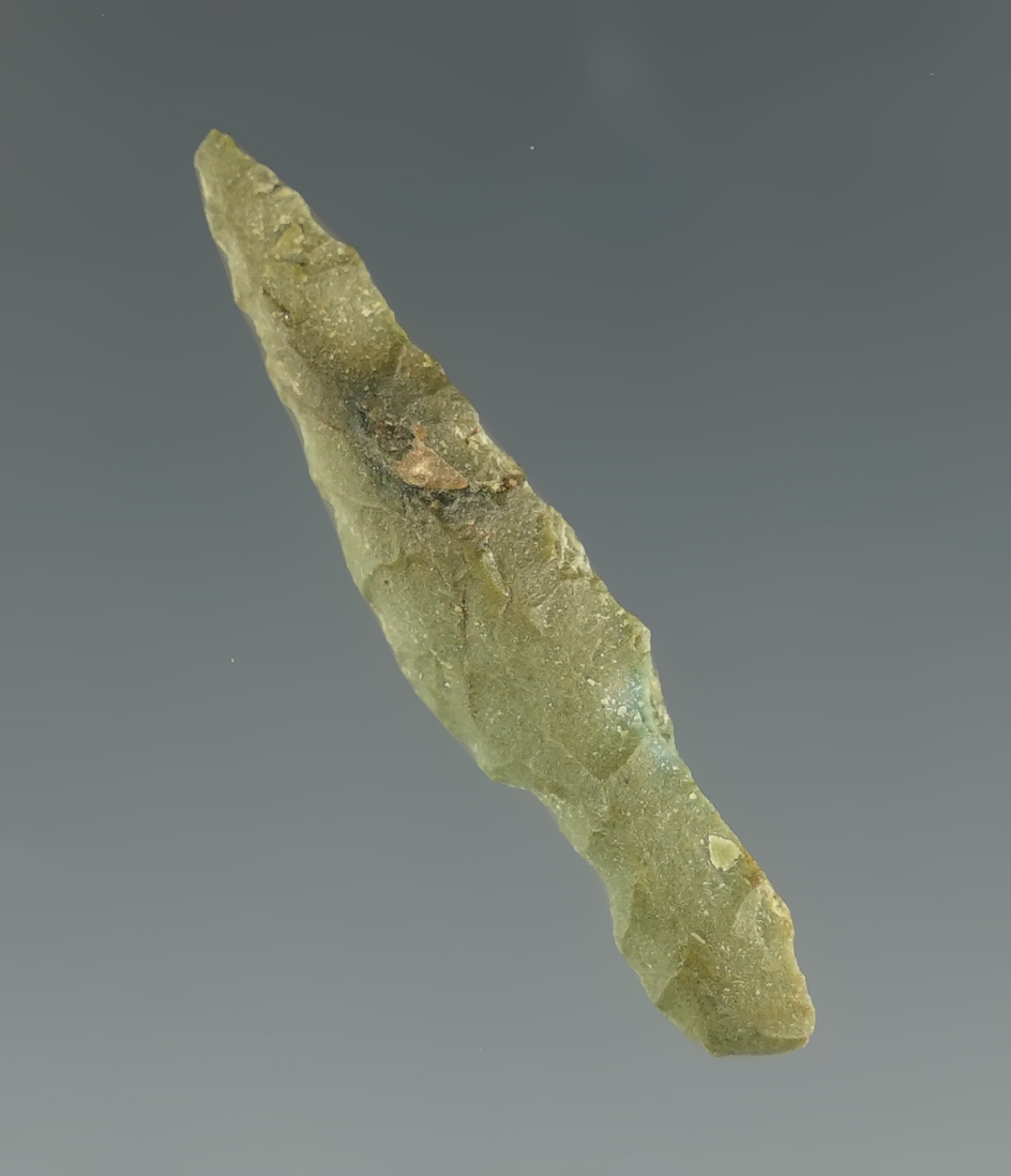 1 1/4" Dagger made from green Franciscan Chert found in California.