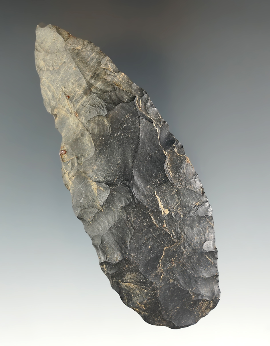 4 1/4" Flint Blade found in Lenawee Co., Michigan. Ex. Frank Bradstreet.