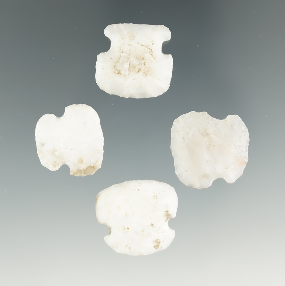 Set of four well-made scrapers found in New Mexico. Largest is 7/8" wide.