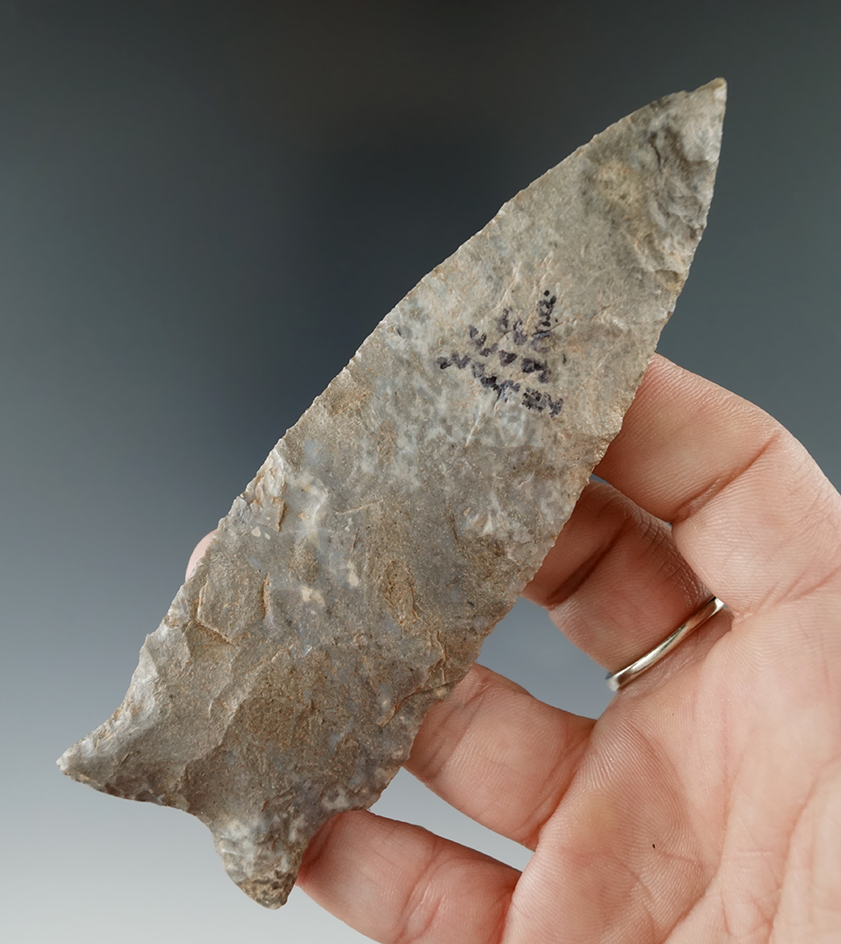 Nice! 4 1/2" Dalton made from Keokuk Chert found in Newton Co., Arkansas. Perino COA.
