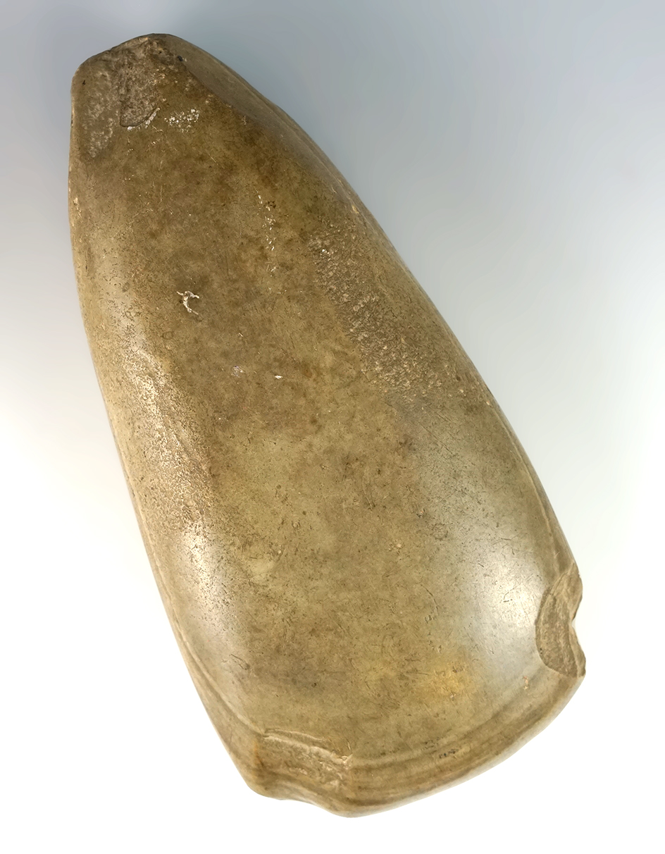 Unique! 7" River polished Celt found in Livingston Co., New York.