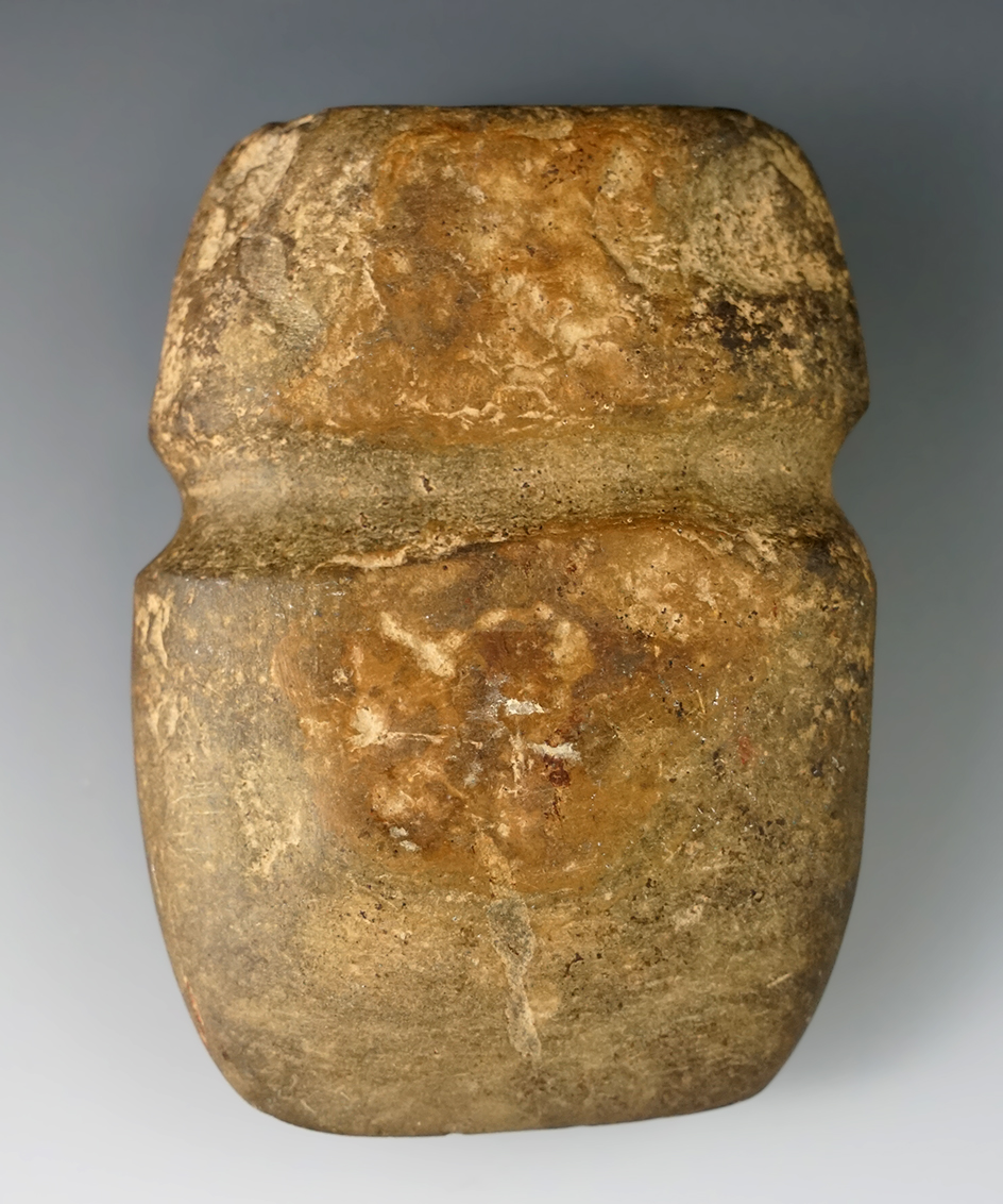 5 5/16" Narrow grooved Hardstone Axe found in Kentucky.