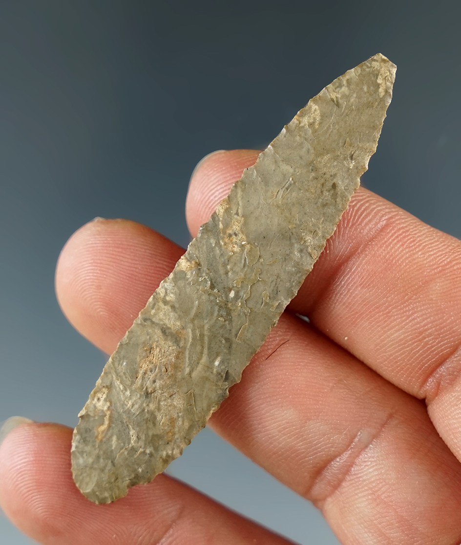 Exceptionally thin and well-made 2 3/8" Nodena found in Oklahoma. This one truly is paper thin.