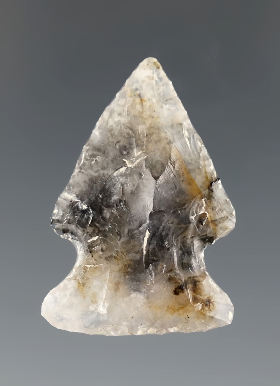 1 1/8" Beautifully translucent Agate Cornernotch found in Otero, New Mexico.