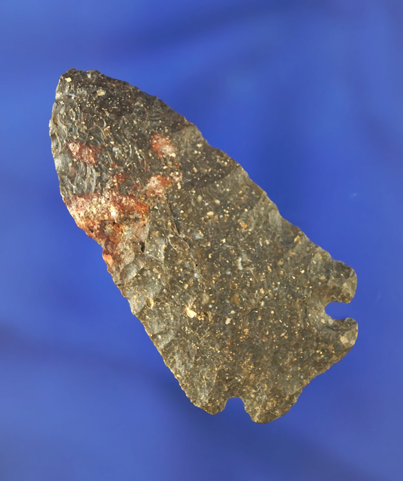 Nicely flaked cornernotch point found in Illinois. Ex. Earl Townsend collection.