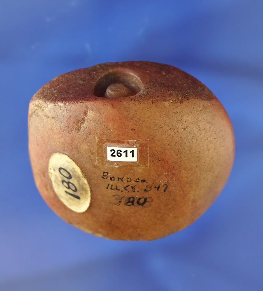 Exceptional artifact! 2 1/8" beautiful red Rose Quartz Bannerstone that is partially drilled - Illin