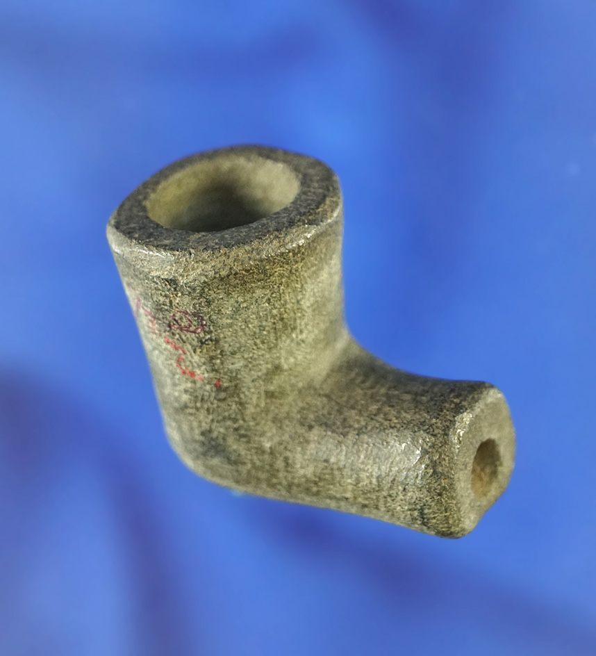 Very nice 1 1/16" miniature elbow pipe that is nicely crafted from stone found in New Jersey.