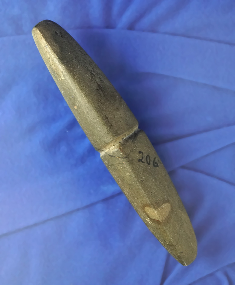 Rare! Hardstone Intrusive Mound Bar Weight found in Seneca Co., Ohio. Ex. Hovan Collection.