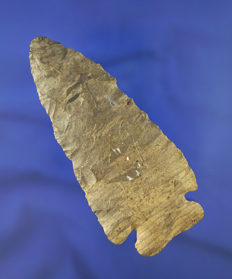 4 7/16" Dover Flint Cornernotch Knife found in Montgomery Co.,  Tennessee.Jerry Dickey.