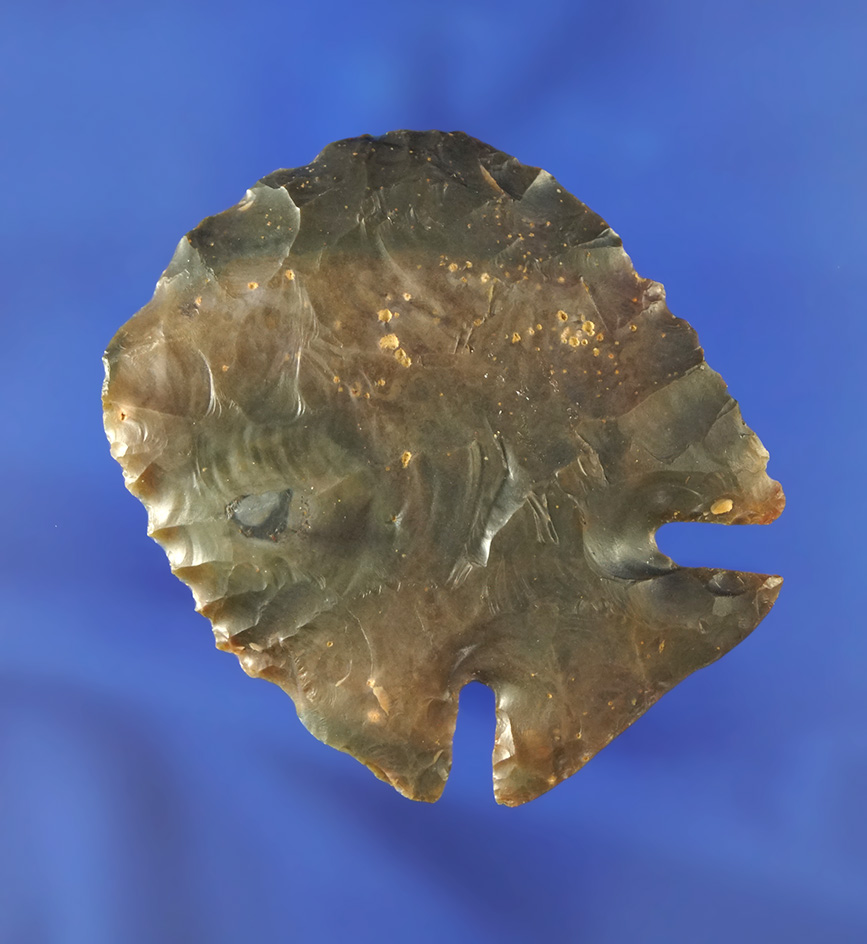 Exceptional 2 1/8" Sonora Flint Lost Lake Hafted Scraper  - Meade Co.,  Kentucky.