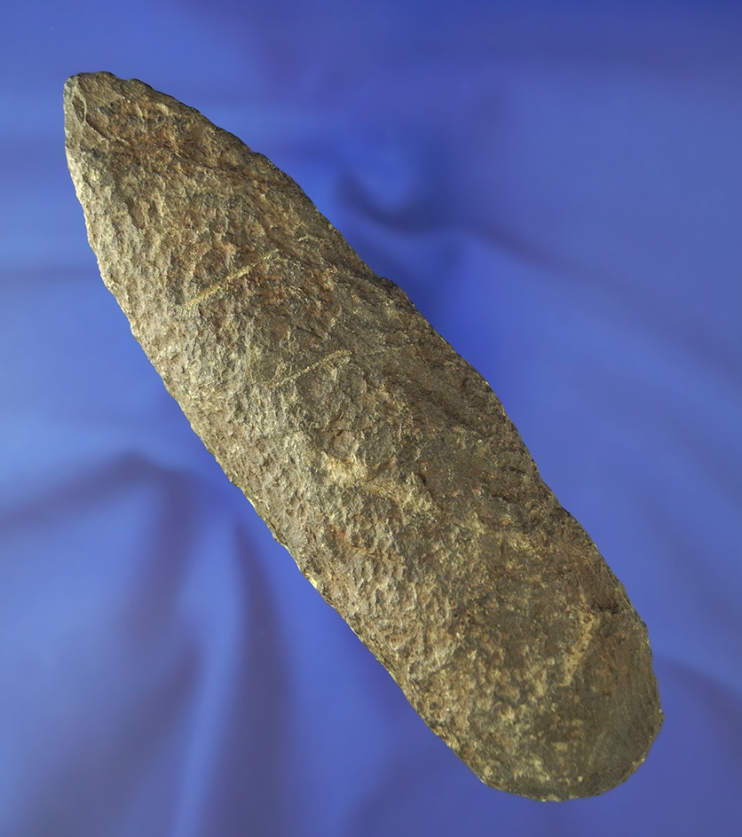 6" Banded Slate Knife found in Medina Co., Ohio. Ex J.R. Van Diever Collection. Bennett COA.