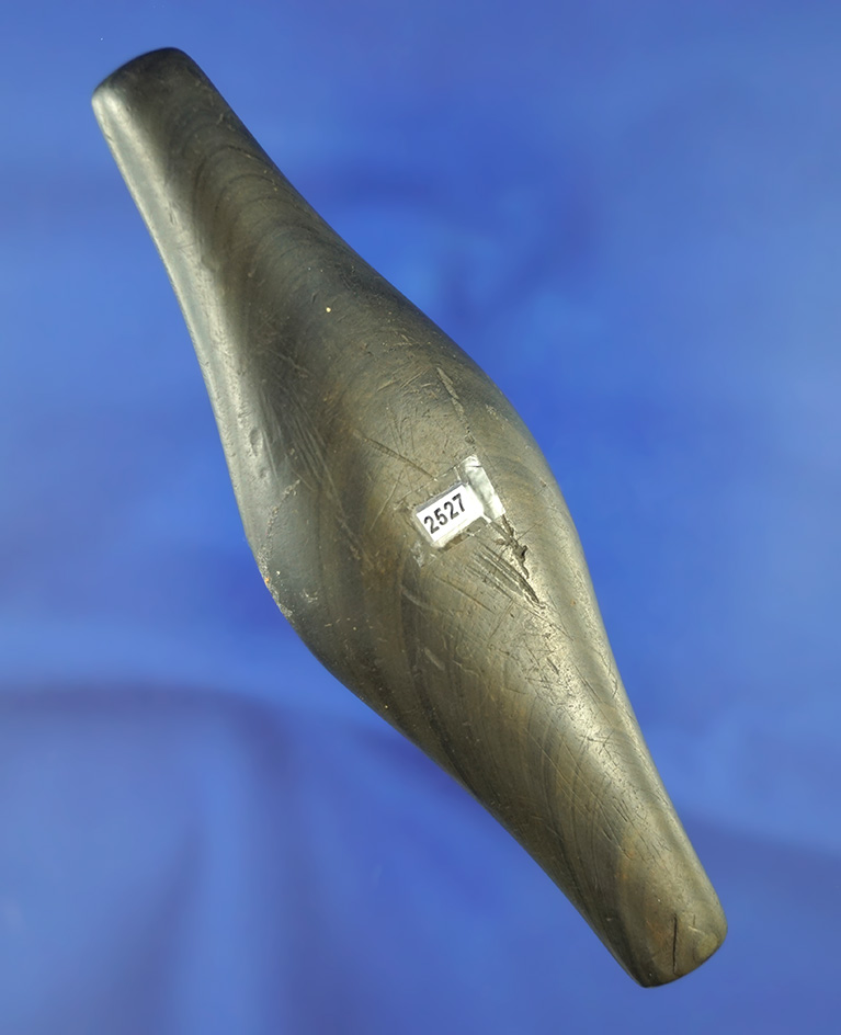 4 15/16" Adena Expanded Center undrilled Gorget made from nicely banded slate found in Ohio.